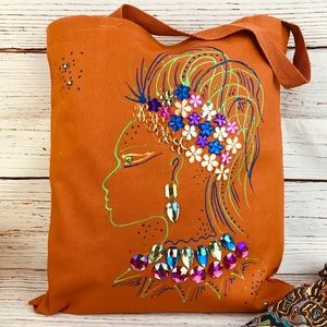 Hand painted tote bag